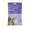 Disposable pet cleaning glove wipes for dogs and cats, hypoallergenic thick design for daily use. - Purple