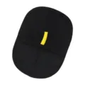Schwarzer Mesh-Haustier-Badehandschuh mit gelbem Riemen für Hunde und Katzen Reinigung. - Ovaler Handschuh