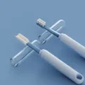 Pet dual-head toothbrush set with TPR silicone and soft bristles for oral cleaning - Blue