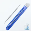 Detartreur dentaire en acier inoxydable outil a double tete avec etui de protection - Brosse à dents individuelle