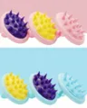 Silicone pet bath brush for dogs and cats with soft silicone massage grooming tool item - Random Solid Color