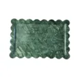 Vassoio decorativo smerlato in marmo verde di lusso italiano per organizzatore da scrivania. - 30x20cm / Verde