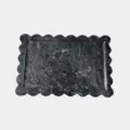 Italian luxury scalloped tray marble texture home storage decorative desktop organizer plate - 30x20cm / Gray
