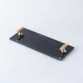 Bandeja de Mármol Negro con Asas Doradas Expositor Decorativo de Cosméticos y Perfumes Lujo - Bandeja en T pequeña mármol negro y blanco con asa de lujo