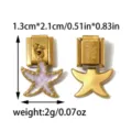 Stainless steel starfish Italian charm link pendant DIY jewelry bracelet accessory. - Purple Starfish Shape Style (TP2877-02purple)