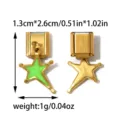 Stainless steel Italian charm link with green star pendant, DIY bracelet accessory. - Green Pentagram Pendant Style (TP2878-02green)