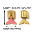 Stainless steel Italian modular charm with pink enamel whale tail pendant for DIY elastic bracelets. - Pink Fishtail Pendant Style (TP2879-02rosered)