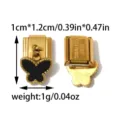 Stainless steel Italian charm link with black butterfly pendant, DIY bracelet accessory. - Black Butterfly Shape Style (TP2882-02)