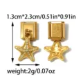 Stainless steel Italian charm starfish pendant DIY bracelet jewelry accessory 1.3x2.3cm. - Blue Starfish Pendant Style (TP2884-02)