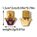 Italian charm bracelet link stainless steel crown pendant DIY jewelry accessory 1.5x2cm - Purple Crown Heart Pendant Style (TP2886-02)