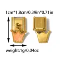 Stainless steel Italian charm link with pink crown pendant DIY modular bracelet accessory. - Orange Crown Pendant Style (TP2887-02)