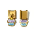 Stainless steel Italian charm bracelet link with gold plated cupcake enamel DIY jewelry part - Blue and Purple Cupcake Style (TP2889-02)
