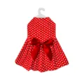 Robe pour animal de compagnie à pois rouges avec grand nœud pour chiens et chats. - S / Rouge