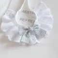 Joli bavoir en dentelle blanche pour animal avec nœud à carreaux vert, collier décoratif chat et chien. - Nœud à carreaux vert clair