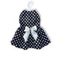Robe pour animal à pois noirs et blancs avec joli nœud blanc pour chiens et chats. - S / Noir