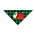 Détail de bandana pour chien de Noël, bavoir pour animal à carreaux verts Père Noël. - Style Noël D