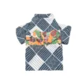 Kimono pour animaux de compagnie style japonais chien chat printemps ceinture florale vêtements bleus - S / Rayé Noir