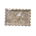 Elegante vassoio in marmo sagomato per decorazioni domestiche e organizzatore da tavolo - 30x20cm / Marrone