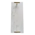 Plateau en marbre blanc avec poignees dorees pour rangement cosmetique et parfum. - Petits présentoirs en T blanc étoilé avec poignée simple
