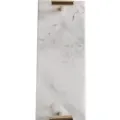 Plateau en marbre blanc avec poignées dorées, plateau de vanité luxueux pour parfum et cosmétique. - Petits présentoirs en T blanc brume avec poignée simple