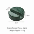 Green natural marble phone stand, solid desktop holder for mobile and tablet device. - Green