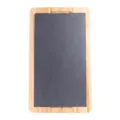 Rectangular bamboo serving tray with black slate plate for sushi steak home hotel restaurant use. - Flat Knit / 45x24cm