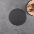 Round Black Slate Plate 20cm Dinner Tray Natural Stone Serving Board for Steak Dessert - Round Tray 20*0.4-0.6 cm