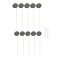 Round slate plant labels with metal stakes and white chalk markers for the garden. - Round / 10 Sets Pack+2 Stone Pens