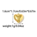 Stainless steel heart pendant for DIY jewelry making, keychains and gifts, gold finish. - Heart Pendant - Large (TP1834-02-big)