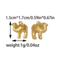 Gouden roestvrij staal kameel hanger sieraden accessoire DIY variant maat 1.5cm. - Kameel Stijl (TP2490-02) / Goud