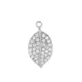 Edelstahl voll besetzt Zirkonia Blatt Anhänger DIY Schmuck Accessoire silber tonderung. - Kleines Blatt Silber (PJ0085-01 Klein)