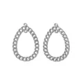 Zilverkleurige druppelketting hanger DIY sieraden accessoire, glanzende metalen afwerking. - Traan Ketting Stijl (TP2478-01) / Zilver