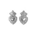 Ciondolo cuore sacro acciaio inox argento vintage amore fai da te portachiavi gioiello. - Stile Argento (TP2470-01)