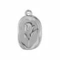 Pendente tulipano in acciaio inossidabile accessorio gioielli DIY 20x12mm metallo - Stile Tulipano (PJ0077-01)