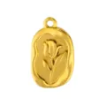 Ciondolo charm tulipano in acciaio inossidabile dorato per fai da te creazione gioielli. - Tulipano Oro (PJ0077-02)