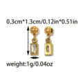 Gouden rechthoekige kristallen bedelparel voor DIY armbanden, afmeting 0,3x1,3cm. - Rechthoekige Strass Stijl (TP2390-02) / Goud