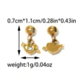 Goldfarbenes Herz Zirkon Charm Gleitperle DIY Schmuckzubehör Abstandsperle Komponente - Pfeil Durch Herz Schieber Anhänger Stil (TP2400-02) / 1 Stück Packung (0.7x1.1cm)
