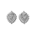 Ciondolo cuore sacro in metallo argento acciaio inossidabile accessori fai da te - Stile Argento (TP2471-01)