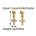 Kruis hanger schuifkraal DIY sieraden accessoire, 0.6x1.6cm lichtgewicht bedel voor armband. - Kruis Stijl (TP2396-02) / Goud