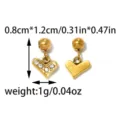 Goldene Zirkon Herz Schiebeperle DIY Anhänger Halskette Armband Schmuck Zubehör - 1 Stück Packung (0.8x1.2cm)