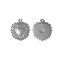 Ciondolo cuore sacro in acciaio inossidabile charm vintage per la creazione di gioielli DIY. - Stile Argento (TP2472-01)