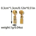 Goldfarbene geometrische Anhänger Gleitperle DIY Schmuckzubehör mit funkelndem Zirkon. - Rechteckiger Anhänger-Stil (TP2397-02) / Gold