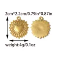Ciondolo cuore sacro vintage in metallo accessorio gioiello diy finitura oro 2cm - Stile Oro (TP2472-02)