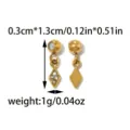 Geometrische Diamant Anhänger Gleitperlen DIY Schmuckherstellung Zubehör für Armbänder Ketten. - Raute Strass-Stil (TP2404-02) / Gold