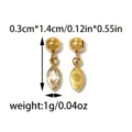 Goldener Schiebeperle DIY Schmuckanhänger mit Marquise Kristall, kompakte Größe 0,3x1,4cm. - Große Marquise-Form (TP2406-02-big) / Gold
