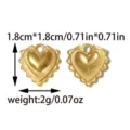 Ciondolo cuore sacro vintage in acciaio inossidabile placcato oro 18k accessori DIY - Stile Oro (TP2473-02)