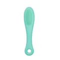 Brosse de bain en silicone vert menthe avec poils souples et trou de suspension pratique. - Vert