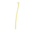 Yellow handle pet toothbrush with soft white bristles designed for daily dental care cleaning. - Round Head, Yellow