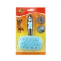 Spazzola da bagno per animali domestici silicone pettine da massaggio 360 gradi rotazione cane - Pettine a testina morbida rotante - Blu