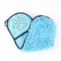 Guante de baño de chenille azul para mascotas absorbente secado rápido 60x22cm - Engrosado / Azul